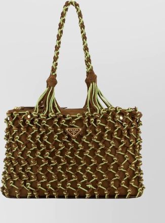 Prada dual texture shopping tote