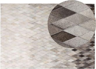 Beliani Rug MALDAN Beige 160 x 230 cm Leather