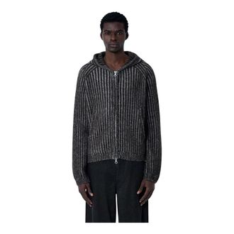 Our Legacy Zip-throughs, male, Brown, Size: XL Level Hood Zip-Up Sweatshirt