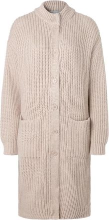 More & More Lange gebreide vest - Dames - Vesten - Beige - 3XL - Truien & Vesten