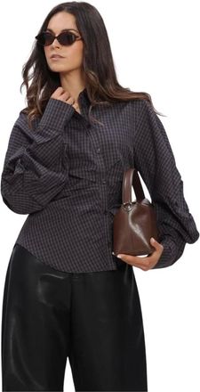 Notre-V Overhemden, Dames, Blauw, XL, Nv-Isa Mini Check Blouse
