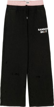 Natasha Zinko layered logo-print trousers - unisex - Cotton - L - Black