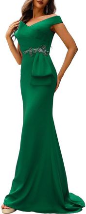 Terani Couture Solid Maxi Dress