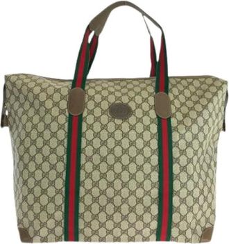 Gucci Pre-owned Tote Bags, female, Green, Size: ONE SIZE Pre-owned Canvas Tote Bag