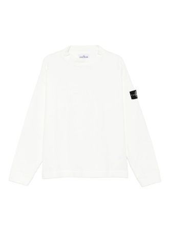 Stone Island Logo Cotton Crewneck Sweatshirt-Uomo