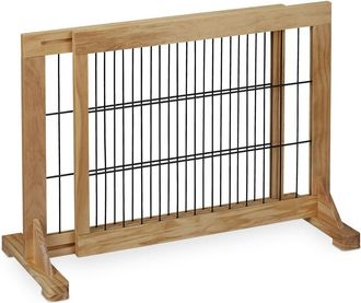 Relaxdays Relaxdays - Barrera Seguridad Ni&ntilde;os Y Perros, Valla Protectora Puerta O Escalera, Sin Taladrar, 56 X 70-115cm, Natural