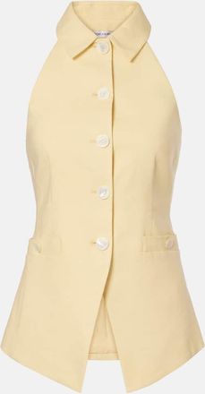 Veronica Beard Gilet Orlinda in misto lino con scollo allamericana