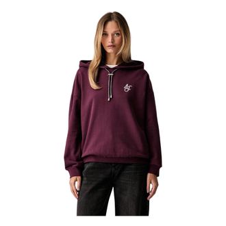 Liu Jo Hooded Sweatshirt - Dames - Sweatshirts & Hoodies - Paars - Maat: XL Katoen