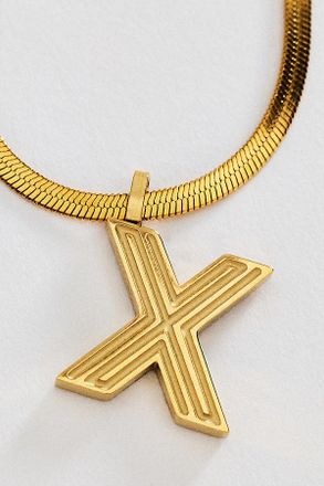 Anthropologie Water Resistant Initial Necklace