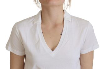 Dolce & Gabbana Womens White Short Sleeve V-Neck Cotton Top Blouse T-Shirt