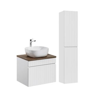 Petits Meubles Conjunto mueble lavabo individual tableros laminados blanco
