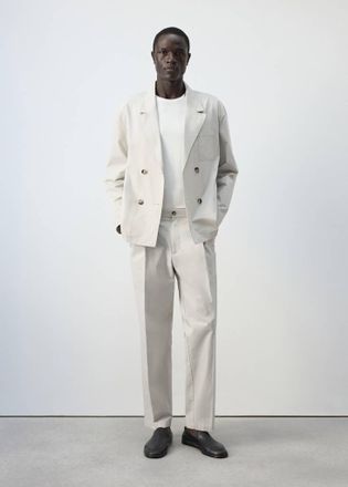 Mango Pantaloni relaxed-fit cropped grigio ghiaccio - Uomo - 44 - MANGO MAN