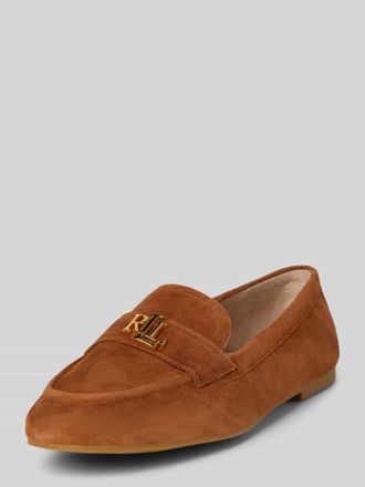 Lauren Ralph Lauren Loafers aus Leder mit Label-Applikation Modell AVERI III in Camel, Gr&ouml;&szlig;e 39,5