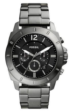 Fossil Privateer Chronograph Quartz Bracelet Watch, 45mm in Smoke at Nordstrom Rack