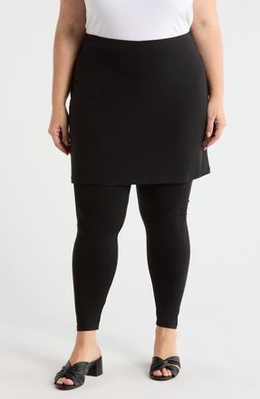Eileen Fisher Skirted Ankle Leggings in Black at Nordstrom, Size 1 X