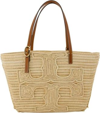 Tory Burch Tassen, Dames, Beige, ONE Size, Leer, Ella Stroo Mand Tassen