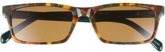 Eyebobs Number Cruncher 53mm Polarized Rectangular Sunglasses in Green /Brown Tortoise /Brown at Nordstrom