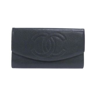 Chanel Dark Green Grained Calfskin Wallet (Bi-Fold) (Pre-Owned)