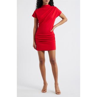 Line & Dot Archer Pleated Minidress in Red at Nordstrom, Size X-Small