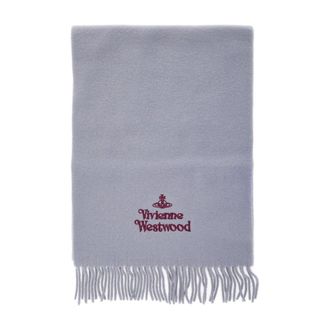 Vivienne Westwood Accessoires, unisex, Grijs, ONE Size, Wol, Geborduurde wollen sjaal