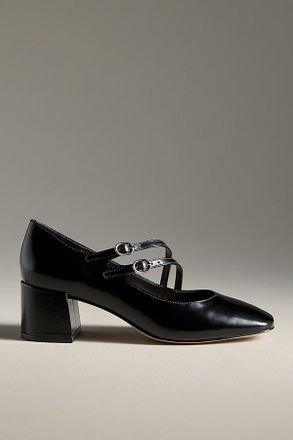 Maeve Asymmetric Strap Block-Heel Mary Janes