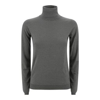 Brunello Cucinelli Cashmere Silk Blend Grey Trousers - female - Brunello Cucinelli - Cashmere Knitwear - Gray - XS - Knitwear