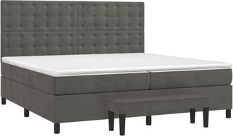 vidaXL Vidaxl - Cama Box Spring Con Colch&oacute;n Terciopelo Gris Oscuro 200x200 Cm