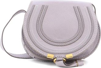 Chlo&eacute; Marcie leren mini-crossbodytas - Grijs
