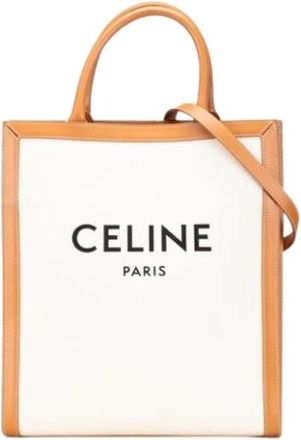 Celine Pre-owned Canvas Tote - Dames - Vintage Shopper - Wit - ONE Size - Vintage