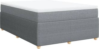 vidaXL Cama Box Spring Con Colch&oacute;n Tela Gris Claro 140x190 Cm Vidaxl