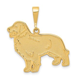 Diamond2Deal 14k Yellow Gold Golden Retriever Pendant