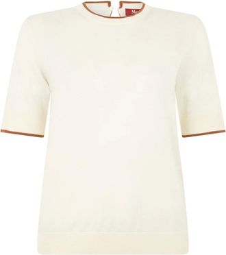 Max Mara Truien & Vesten, Dames, Wit, S, Wol, Trui van wol en zijde