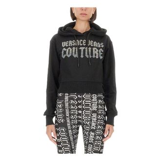 Versace Jeans Couture Sweatshirt With Logo - female - Versace Jeans Couture - Hoodies - Black - XS - Sweatshirts & Hoodies