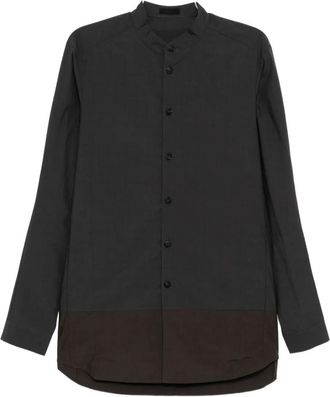 Devoa Camicia con design color-block - Grigio