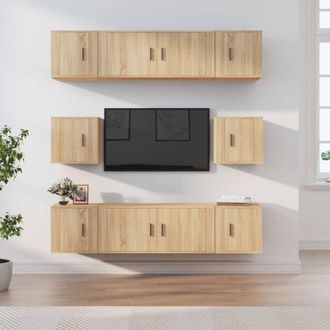 vidaXL Vidaxl - Set De Muebles Para Tv 8 Pzas Madera Contrachapada Roble Sonoma