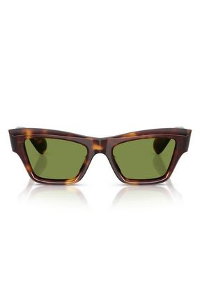 Oliver Peoples 52mm Jil Sander Edition Cat Eye Sunglasses in Dark Mahogany /Green C at Nordstrom