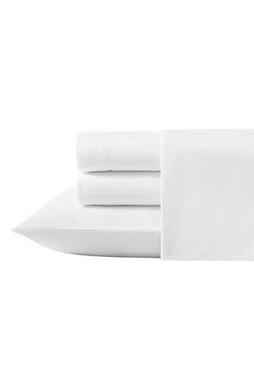 Laura Ashley Solid 4-Piece Cotton Sateen Sheet Set in White at Nordstrom Rack, Size King