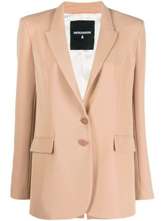 Patrizia Pepe single-breasted blazer - women - Polyester/Spandex/Elastane/Acetate/Polyester - 40 - Brown