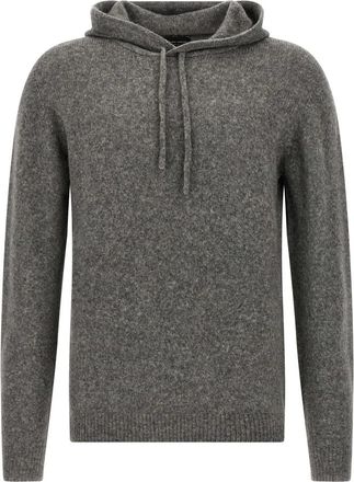 Roberto Collina Hooded Sweater - Heren - Hoodies - Grijs - 3XL - Wol - Hoodies & sweatvesten