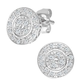 Diamant L'éternel Womens 9ct White Gold Ladies Diamond Earrings - One Size