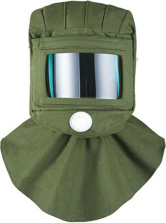 OEM Cagoule De Sablage - Toile &Eacute;paisse Canvas - Protection Visage Et Cou - Ventilation Lat&eacute;rale - Verre Acrylique Courb&eacute; - 1 Pi&egrave;ce