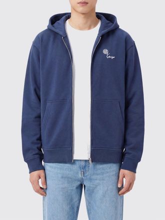 Kenzo Felpa con cappuccio in cotone con stampa floreale e chiusura a zip