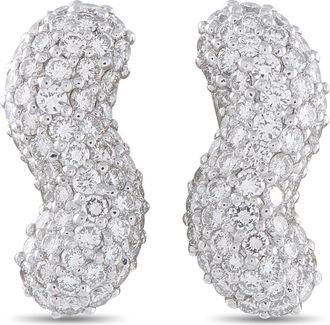 Luxury Bazaar 18K White Gold 5.30ct Diamond Earrings MF09-050726