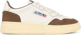 Autry Medalist Low White And Brown Leather Sneakers