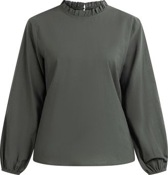 Dreimaster Dreimaster Bloes met lange mouwen teylon Dames donkere olijf