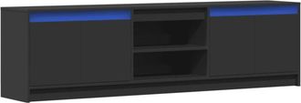 vidaXL Vidaxl - tv Cabinet with led Black 180x34x50 cm Engineered Wood