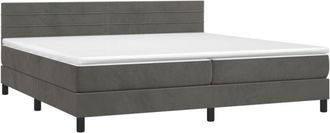vidaXL Cama Box Spring Con Colch&oacute;n Terciopelo Gris Oscuro 200x200 Cm Vidaxl
