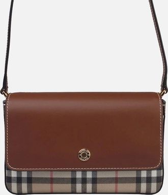 Burberry Womens New Hampshire Vintage Check Shoulder Bag - Brown - Size: UNI