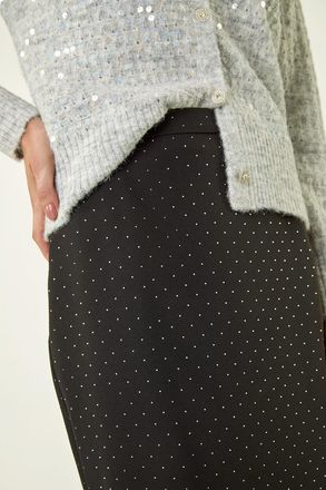 Roman Diamante Stretch Pencil Midi Skirt