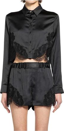 Versace Dames, Nachtkleding & Lounge, Zwart, Maat: XS Satijn